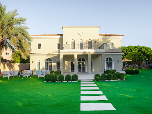 Villa renovation in progress in Dubai with staged construction works