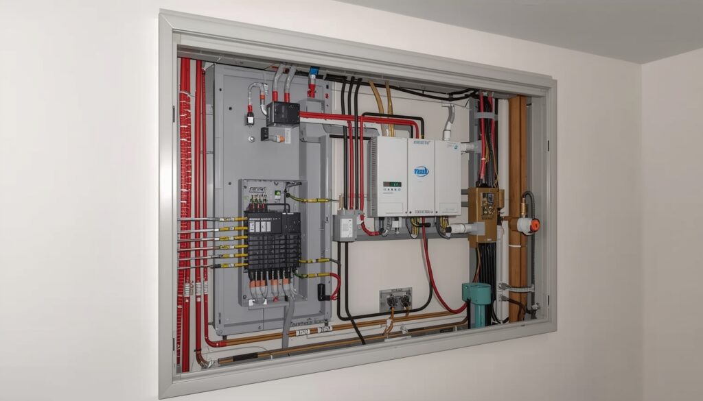 Electrical wiring and plumbing installation during villa renovation in Dubai