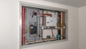 Electrical wiring and plumbing installation during villa renovation in Dubai