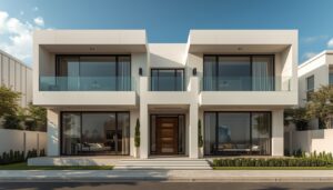 Modern villa facade renovation in Dubai with premium exterior cladding
