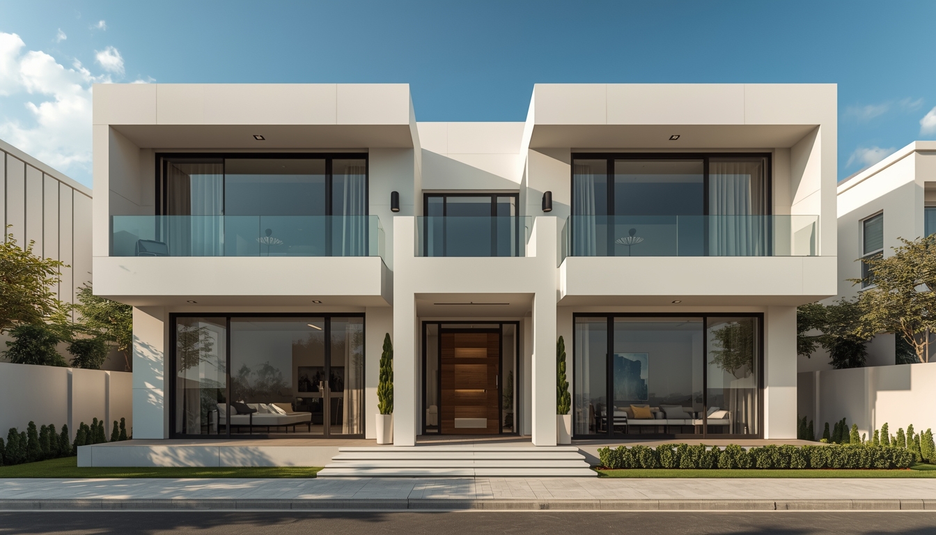 Modern villa facade renovation in Dubai with premium exterior cladding